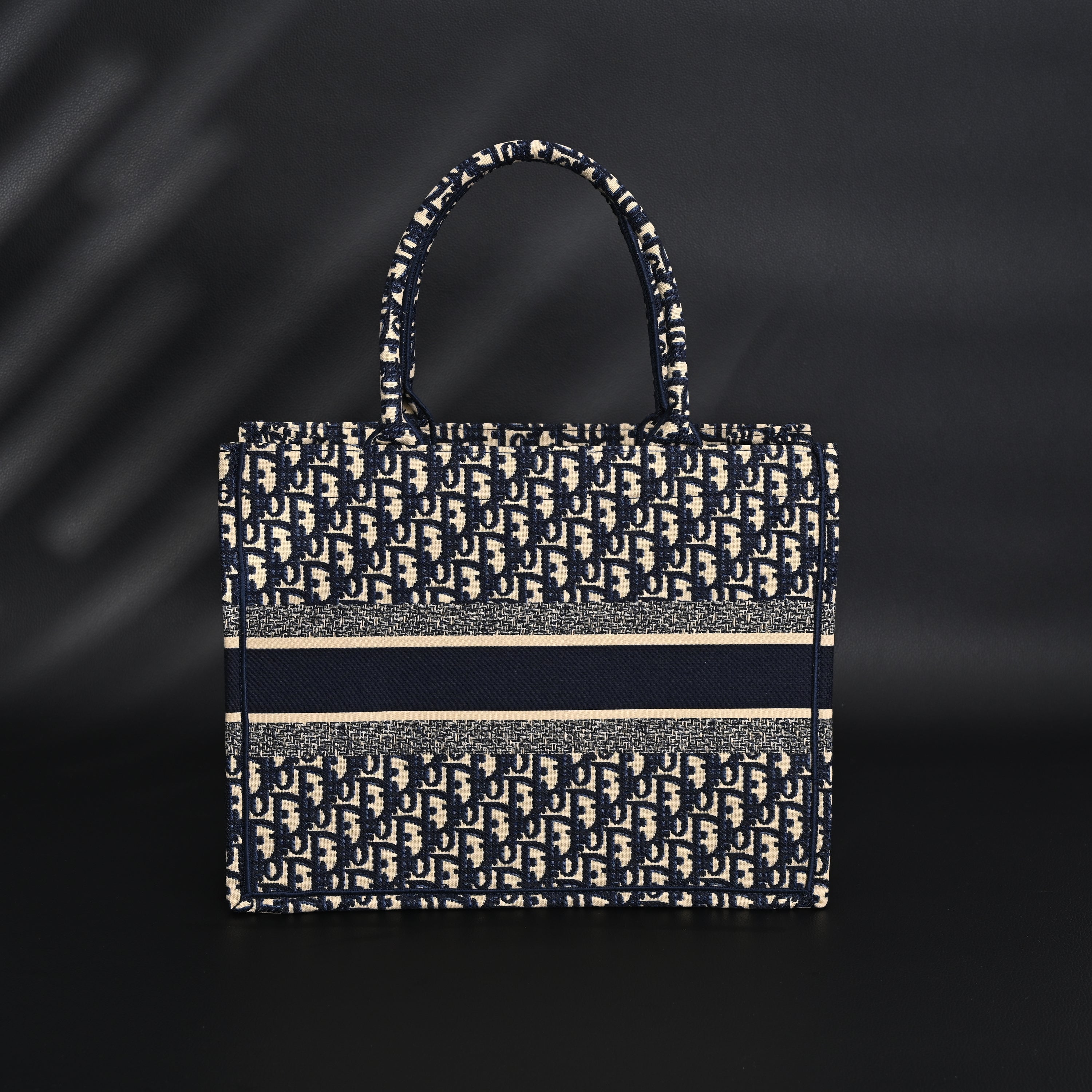 Christian Dior Large Book Tote – Blue Oblique Embroidery
